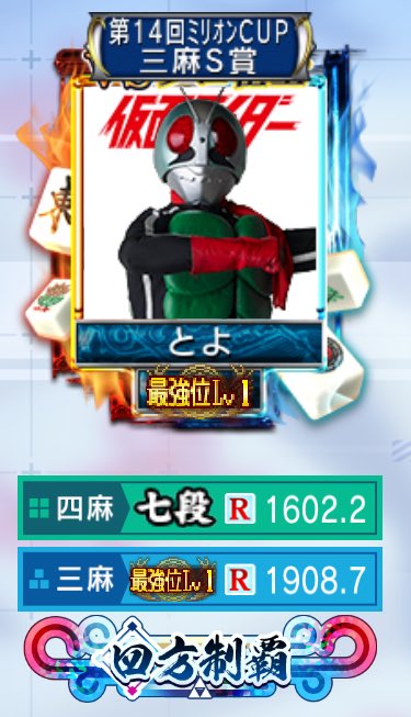 麻雀を覚えMJを始めてから３年が経過しました。
三麻からスタートして今年の8月に最強位に到達、10月からは四麻を中心に打っています。
今までは目標を決めて取り組んできたけど、ここからはダブル最強位を目指してノンビリ打っていこうと思っています_(┐「ε:)_