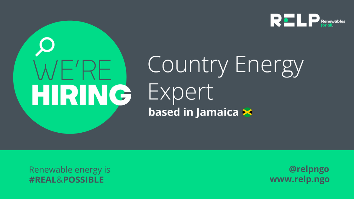 relpngo's tweet photo. 📢🇯🇲#openposition #jobalert 📢Attention to all energy enthusiasts in #Jamaica!

🔎 We are looking for a Country Energy Expert to join our dynamic team!

To apply for this opportunity send us your resume to jobs@relp.ngo

👉 More info: https://t.co/idgNmJSxB8 https://t.co/I58KwndCcl
