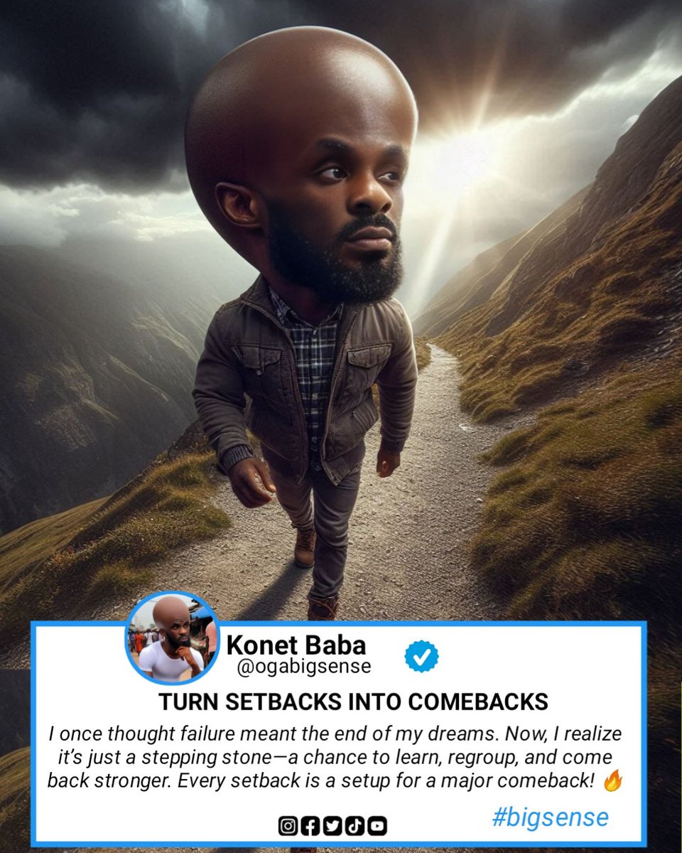 ogabigsense's tweet photo. Setbacks make comebacks even stronger. Keep going! https://t.co/EpRO33uNRQ