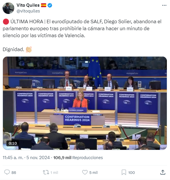 JulianMaciasT's tweet photo. Vito Quiles no puede aguantar un minuto sin mentir y hacer el ridículo. Su partido (SALF) no ha pedido un minuto de silencio, Diego Solier abandonó la sala porque viven de clips como este mintiendo a sus seguidores. Si hubo minuto de silencio como se puede ver en el vídeo. https://t.co/dg4GbHNaCA