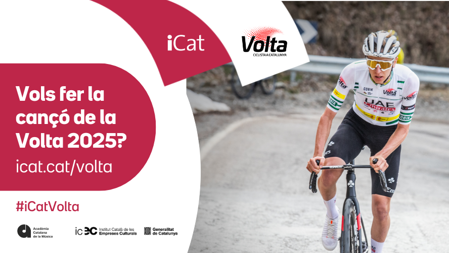 3CatCultura's tweet photo. Vols posar banda sonora a la @VoltaCatalunya? Si tens una banda o ets solista o compositor, pots presentar una cançó inèdita fins al 27 de novembre. La cançó guanyadora també sonarà a la Volta femenina! Participa-hi! #iCatVolta
https://t.co/py7MPnlMAm https://t.co/tVbaV4HTey