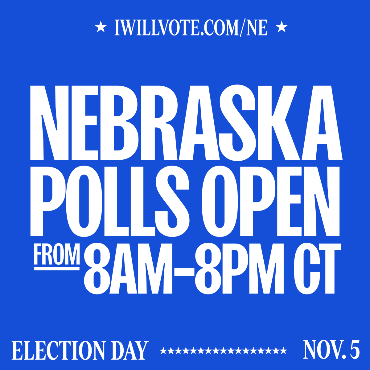 KamalaforNE's tweet photo. Nebraska, polls open at 8am CT! Make a plan to vote for @KamalaHarris and @Tim_Walz today before 8pm CT. Bring your photo id and find your polling location at https://t.co/4O7pn84kr8 https://t.co/GySDK4OkR8