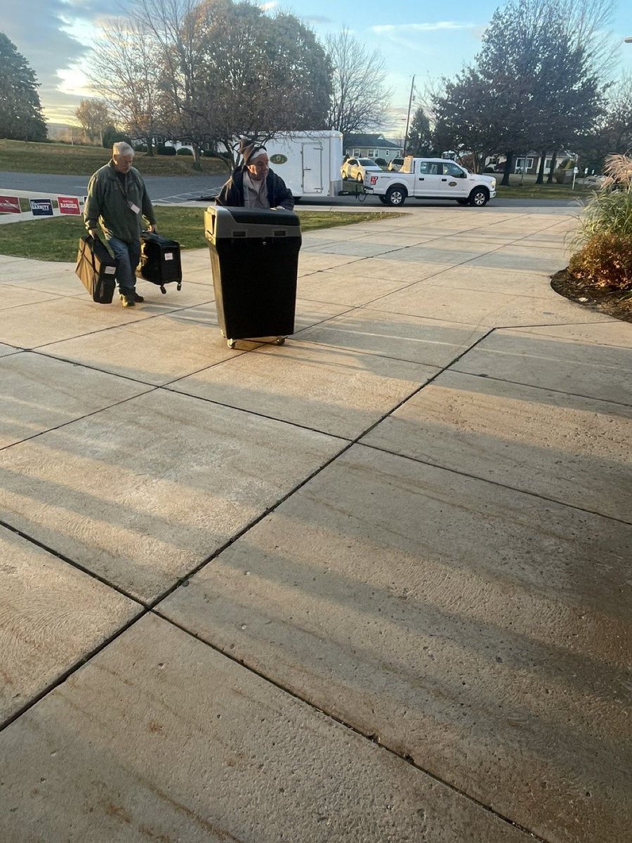 kylenabecker's tweet photo. REPORT out of Martinsburg, PA: “It’s 7:06, and the election official came outside and said this voting area has the wrong tabulators and the wrong ballots for this location” per @VinegarStroke66 

Why does America keep allowing this ti happen? 🤔 https://t.co/rQne2aNjCa