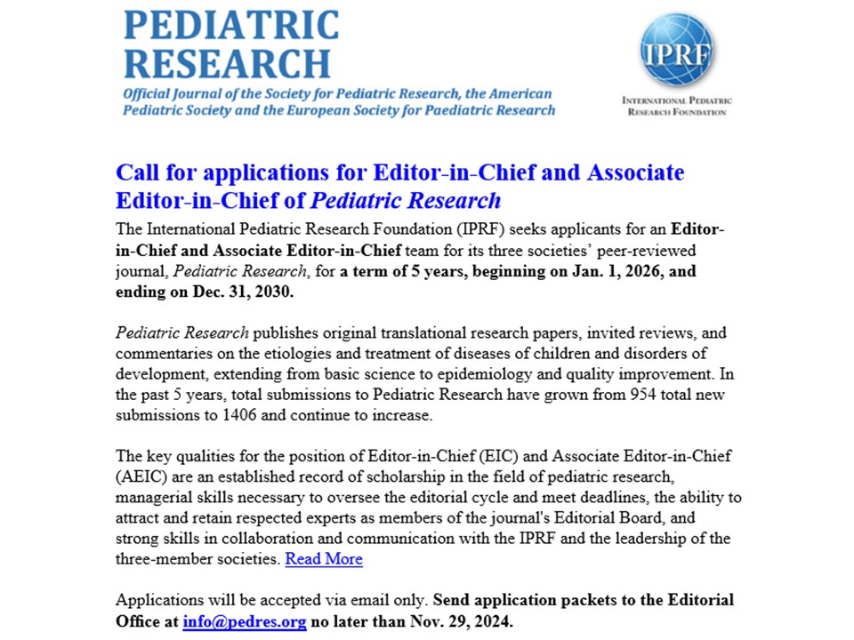 Pediatric Policy Council (@council_policy) on Twitter photo Our flagship journal Pediatric Research <a href="/Ped_Research/">Pediatric Research</a> seeks an Editor & Associate Editor-in-Chief. <a href="/Ped_Research/">Pediatric Research</a> publishes monthly <a href="/council_policy/">Pediatric Policy Council</a> advocacy commentaries from <a href="/amspdc/">AMSPDC</a> <a href="/AmerPedSociety/">APS</a> <a href="/SocPedResearch/">SPR</a> <a href="/AcademicPeds/">Academic Peds Assoc</a> RT <a href="/monapatelgera/">monapatelgeramd</a> <a href="/JoyceJavierMD/">Joyce Javier MD, MPH, MS, FAAP</a> <a href="/LisaChaMD/">Lisa Chamberlain, Pediatrician</a> Our flagship journal Pediatric Research <a href="/Ped_Research/">Pediatric Research</a> seeks an Editor & Associate Editor-in-Chief. <a href="/Ped_Research/">Pediatric Research</a> publishes monthly <a href="/council_policy/">Pediatric Policy Council</a> advocacy commentaries from <a href="/amspdc/">AMSPDC</a> <a href="/AmerPedSociety/">APS</a> <a href="/SocPedResearch/">SPR</a> <a href="/AcademicPeds/">Academic Peds Assoc</a> RT <a href="/monapatelgera/">monapatelgeramd</a> <a href="/JoyceJavierMD/">Joyce Javier MD, MPH, MS, FAAP</a> <a href="/LisaChaMD/">Lisa Chamberlain, Pediatrician</a>