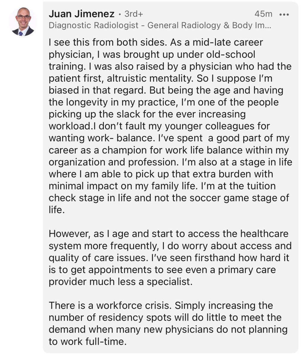 Patrick I. Emelife, M.D. (@ifesinachimd) on Twitter photo <a href="/MMFlint/">Michael Moore</a>
In her LinkedIn post, <a href="/nishamehtamd/">Nisha Mehta, MD</a>, addresses the common #misconception that young #doctors don’t want to #work #hard. She points out that while #physicians have always put in long hours, recent changes in #healthcare have made the job #unsustainable. In the past, <a href="/MMFlint/">Michael Moore</a>
In her LinkedIn post, <a href="/nishamehtamd/">Nisha Mehta, MD</a>, addresses the common #misconception that young #doctors don’t want to #work #hard. She points out that while #physicians have always put in long hours, recent changes in #healthcare have made the job #unsustainable. In the past,