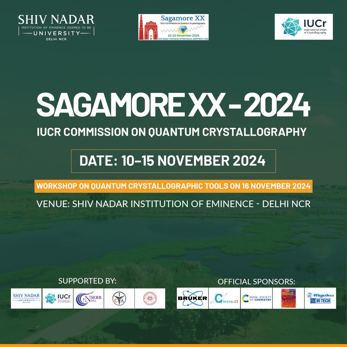 School of Natural Sciences, Shiv Nadar University (@snu_natscience) on Twitter photo 📢 Join us for the #SagamoreXX Conference on #QuantumCrystallography at <a href="/ShivNadarUniv/">Shiv Nadar University, Delhi NCR</a> from Nov 10-15, 2024. This prestigious international conference, held every three years since 1964, comes to India for the first time after 60 years! More info: lnkd.in/gfE6_8sF 📢 Join us for the #SagamoreXX Conference on #QuantumCrystallography at <a href="/ShivNadarUniv/">Shiv Nadar University, Delhi NCR</a> from Nov 10-15, 2024. This prestigious international conference, held every three years since 1964, comes to India for the first time after 60 years! More info: lnkd.in/gfE6_8sF