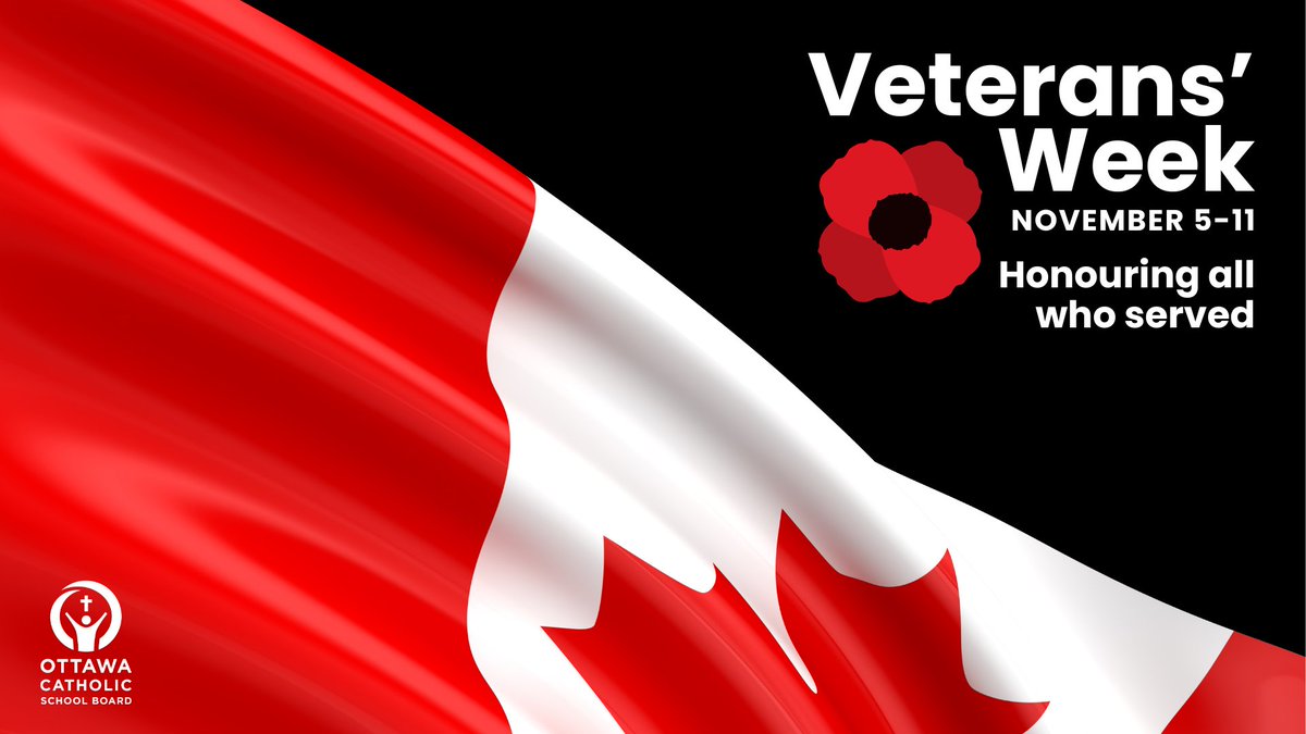 🇨🇦 As Veterans Week begins, we pause to honour the courage and dedication of those who have served our country. 
🔗 If you'd like to honour someone by displaying their name on our digital sign, fill out this form: docs.google.com/forms/d/e/1FAI… #ocsbRemembers #LestWeForget #VeteransWeek