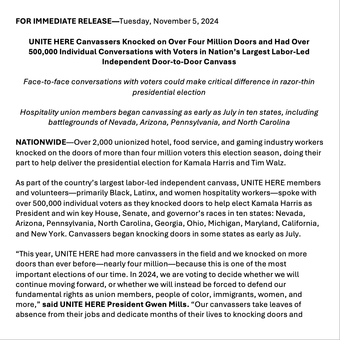 UNITE HERE tweet media
