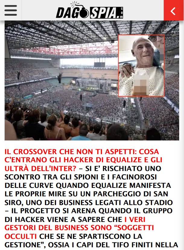 Fabio_Wallys's tweet photo. Come abbiamo visto anche ieri, #Equalize  e Ultras dell'#Inter sono vicini come detto da Dagospia.
I parcheggi di Sansiro sono di fatto una stampa soldi  che interessa anche a Equalize.
#CN69 https://t.co/SZlhfpaw0M