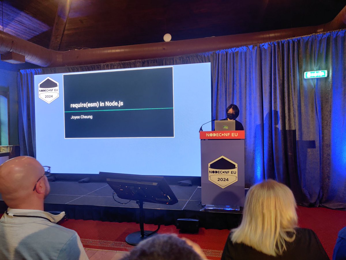 Rob Palmer (@robpalmer2) on Twitter photo The most eagerly anticipated talk at <a href="/NodeConfEU/">NodeConf EU</a> has begun 🎉
<a href="/JoyeeCheung/">Joyee Cheung</a> is here to talk about how require(ESM) was enabled in Node 23.
(At least three previous speakers all gave trailers for this talk). The most eagerly anticipated talk at <a href="/NodeConfEU/">NodeConf EU</a> has begun 🎉
<a href="/JoyeeCheung/">Joyee Cheung</a> is here to talk about how require(ESM) was enabled in Node 23.
(At least three previous speakers all gave trailers for this talk).