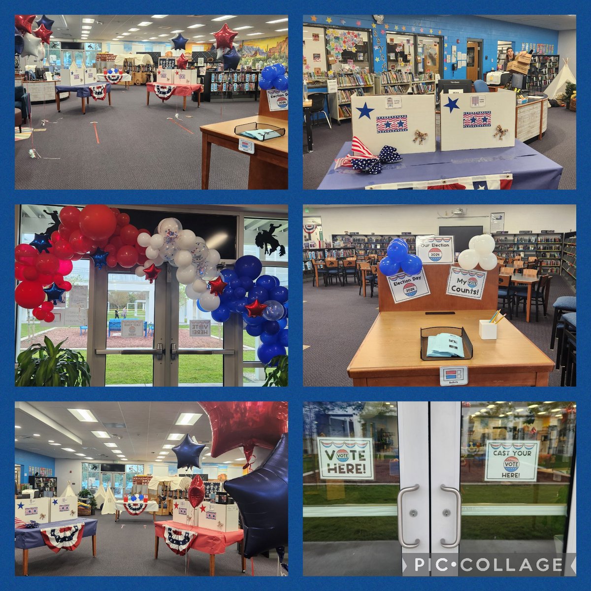 Trailblazer polling place is open. Students will be voting in a mock election for President of the United States!