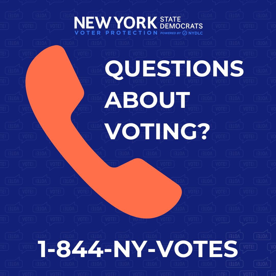 Have questions or concerns about voting? Call the <a href="/nydems/">New York State Democratic Party</a> voter protection hotline