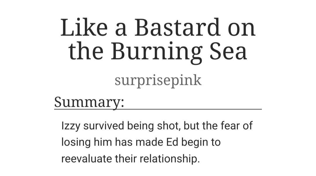 not on this website much but hey I wrote an edizzy!

archiveofourown.org/works/60318790/