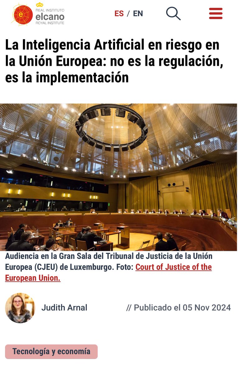 Judith Arnal (@judith_arnal) on Twitter photo ❗ #IA #Regulación #GDPR. La IA en riesgo en la UE. Nos hemos centrado en que la UE regula en exceso. Pero el problema no solo es la regulación, también su interpretación y la gobernanza. En mi último análisis para <a href="/rielcano/">Real Instituto Elcano</a>, presento un ejemplo de diferente interpretación de la ❗ #IA #Regulación #GDPR. La IA en riesgo en la UE. Nos hemos centrado en que la UE regula en exceso. Pero el problema no solo es la regulación, también su interpretación y la gobernanza. En mi último análisis para <a href="/rielcano/">Real Instituto Elcano</a>, presento un ejemplo de diferente interpretación de la