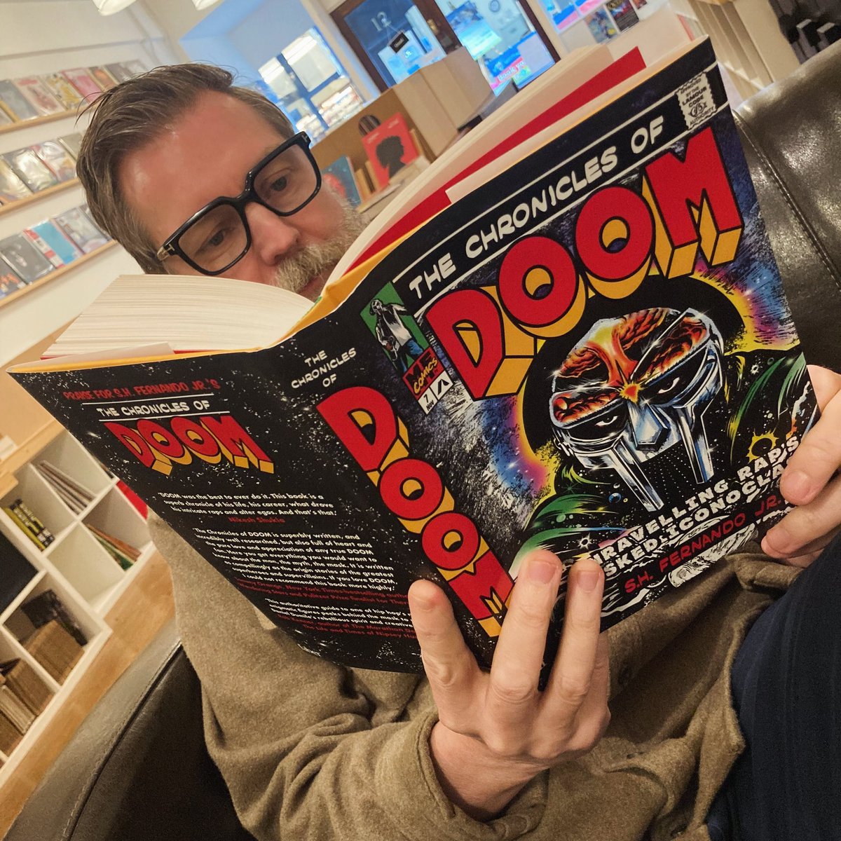Slide Record Shop (@sliderecordshop) on Twitter photo The boss man was keen to open the deliveries this morning. The Chronicles Of Doom by S.H. Fernando J.R. is out this Thursday. #MFDOOMFOREVER <a href="/FaberBooks/">Faber Books</a> The boss man was keen to open the deliveries this morning. The Chronicles Of Doom by S.H. Fernando J.R. is out this Thursday. #MFDOOMFOREVER <a href="/FaberBooks/">Faber Books</a>