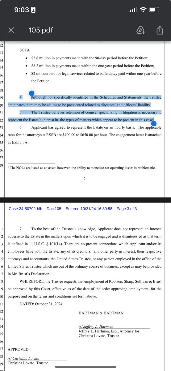 palikaras's tweet photo. IMPORTANT- Docket filling 105 and 105-1. The targets have been identified and revealed (for the first time since the internal report). Check out these namesโฆ I am excited and thankful for Trustee Lovato and RSSB taking these cases on. #justice4all https://t.co/6qU5Yd0QOV