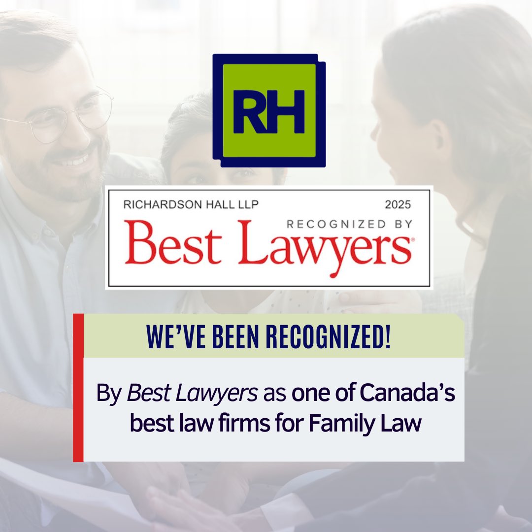 We’ve been recognized by #BestLawyers as one of Canada’s best law firms for #FamilyLaw. Thanks to our incredible lawyers and staff for your hard work, commitment, and passion—you make #RichardsonHall the exceptional firm that it is!