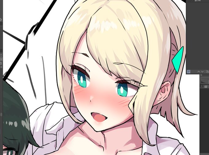 本日更新予定のFANBOX,Fantia限定イラスト、基本部分まで。背景などの仕上げと差分を用意して、このあと公開予定です。 