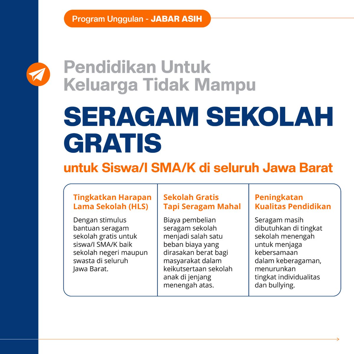 Sejauh ini ga ada alasan untuk tidak Coblos ASIH bagi warga Jabar. Progamnya jelas dan berkelas !