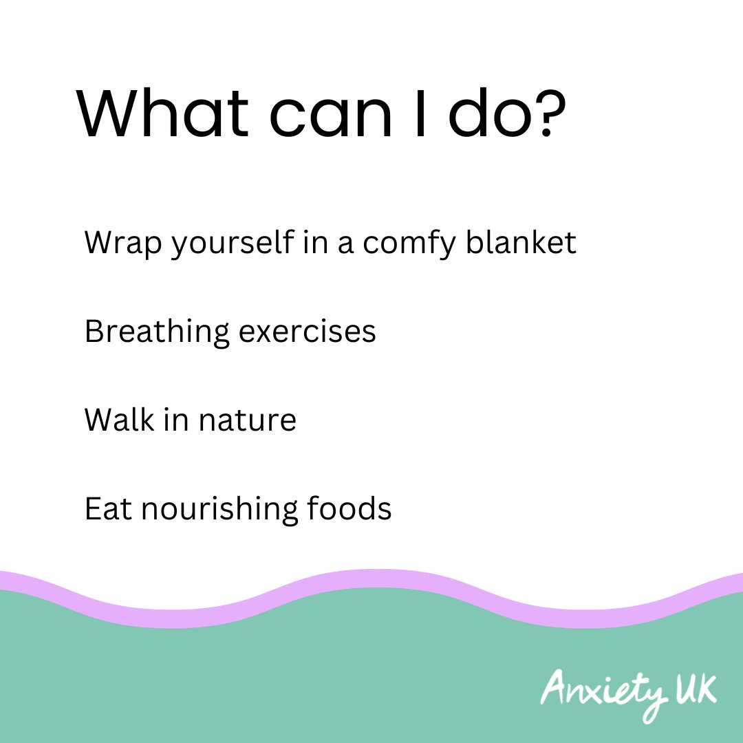 AnxietyUK's tweet image. Whether you snuggle up with a cosy blanket or reconnect with your breath, having techniques for #managing #anxiety is essential.

Discover more #self-care tools here: anxietyuk.org.uk/self-care-tool…

Or take a step further &amp;amp; reach out to our TAUK to us service: anxietyuk.org.uk/get-help/tauk-…