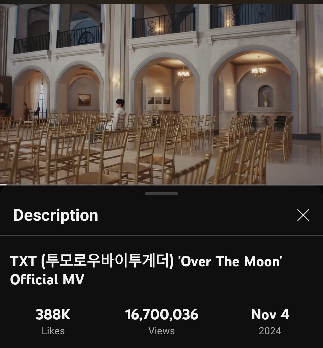 .<a href="/TXT_members/">TOMORROW X TOGETHER</a>' "Over The Moon" Official MV has now surpassed 16,7 Million Views on Youtube in first 24 hours. 🎉