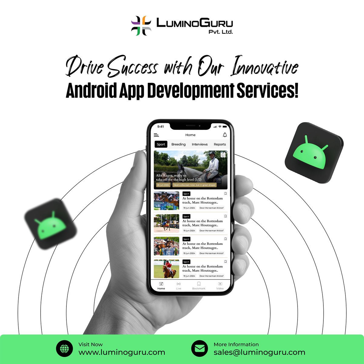 🚀 Drive Success with LuminoGuru! 🌟 Our innovative Android app development services turn your ideas into reality. Let's create something amazing together! 💡 Contact us today!

#AndroidDevelopment #TechSuccess #LuminoGuru