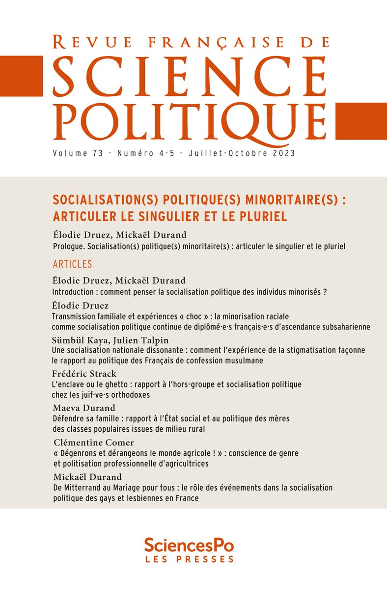 Presses Sciences Po (@editionsscpo) on Twitter photo #Discrimination « Une socialisation nationale dissonante. Comment l’expérience de la stigmatisation façonne le rapport au politique des Français de confession musulmane », <a href="/JulienTalpin/">Julien Talpin</a> (<a href="/CerapsLille/">Ceraps</a>), <a href="/sumbulkaya10/">Sümbül Kaya</a> (<a href="/IRSEM1/">IRSEM</a>) <a href="/RFSP_revue/">Revue française de science politique</a> <a href="/Cairninfo/">Cairn.info</a> shs.cairn.info/revue-francais… #Discrimination « Une socialisation nationale dissonante. Comment l’expérience de la stigmatisation façonne le rapport au politique des Français de confession musulmane », <a href="/JulienTalpin/">Julien Talpin</a> (<a href="/CerapsLille/">Ceraps</a>), <a href="/sumbulkaya10/">Sümbül Kaya</a> (<a href="/IRSEM1/">IRSEM</a>) <a href="/RFSP_revue/">Revue française de science politique</a> <a href="/Cairninfo/">Cairn.info</a> shs.cairn.info/revue-francais…