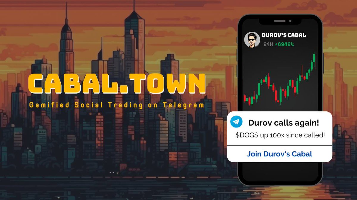 6/ https://t.co/FhL0tlUpin: Gamified Social Trading on Telegram Cabal Town  combines elements of Social, Liquidity and Game theory to create a novel  approach to community interaction in crypto trading and project discovery!  Check