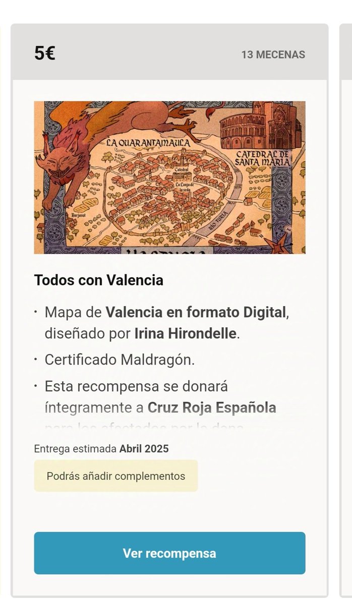 Desde <a href="/MaldragonE/">Maldragón Editorial</a> han tenido la iniciativa de abrir donaciones de 5€ destinadas a los afectados por la Dana en Valencia. A cambio se enviará en formato digital el mapa que ilustré para esta provincia 💚
verkami.com/projects/38737…