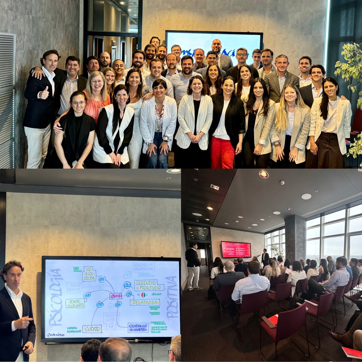 Mcecidl's tweet photo. Ayer cerramos jornada con una excelente conferencia de Víctor Kuppers @MentesExpertas y los líderes de @mapfre_UY “Vivir Feliz y Trabajar” con reflexiones importantes sobre Actitud, humildad, Empatía entre otros. Gracias a todos por su participación. #SomosMAPFRE https://t.co/QjqJgyXNX6