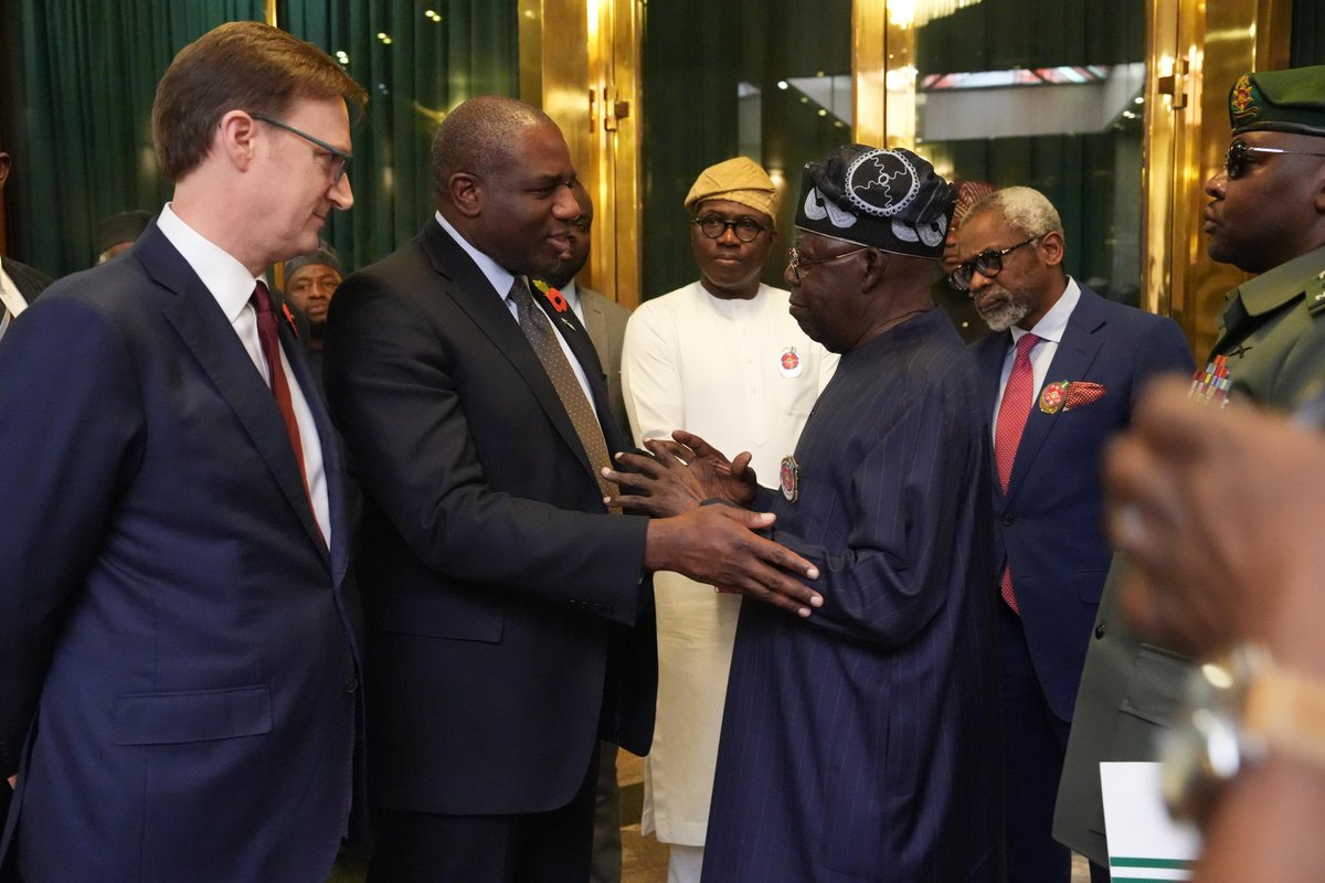David Lammy (@davidlammy) on Twitter photo The UK and Nigeria are united by shared aspirations for growth and our common interests in peace and security.
That’s why it is the first African country I have visited as Foreign Secretary.
Thank you President <a href="/officialABAT/">Bola Ahmed Tinubu</a> for welcoming me. The UK and Nigeria are united by shared aspirations for growth and our common interests in peace and security.
That’s why it is the first African country I have visited as Foreign Secretary.
Thank you President <a href="/officialABAT/">Bola Ahmed Tinubu</a> for welcoming me.
