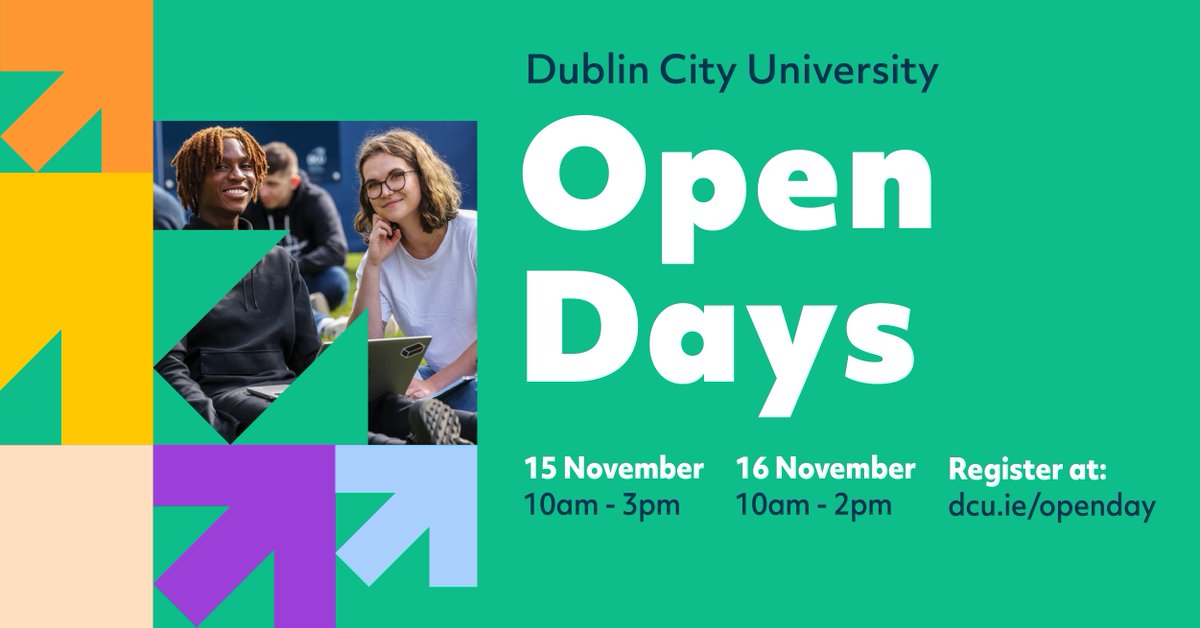 DCU invites you to this year’s Open Days, on Friday 15th &amp; Saturday 16th of November!

Join us to see the greatness DCU has to offer, with engaging course talks, campus tours &amp; hear from a panel of talented <a href="/DCUAlumni/">DCU Alumni</a>.

Register at launch.dcu.ie/openday

<a href="/TeamDCU/">Team DCU</a> #DCUNovOpenDay