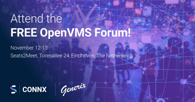 RomanoTesone's tweet photo. Discover the power of CONNX with our European partner, Generix! Attend the FREE OpenVMS Forum on November 12-13 in Eindhoven and learn the latest developments in the OpenVMS world. Find out more here: https://t.co/QhvZZIZppb https://t.co/z5OlfnXwfK https://t.co/Sk8s4js9Kz