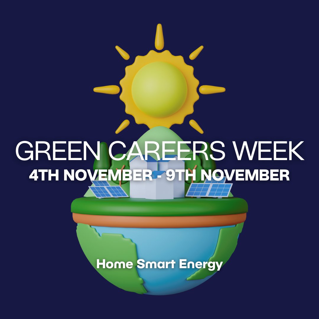 It’s Green Careers Week! 🌱✨

From November 4th to 9th, we’re celebrating careers that make a difference for our planet.

At Home Smart Energy, we’re proud to be part of the renewable energy industry, helping to drive a sustainable future🔋☀️

#GreenCareersWeek #RenewableEnergy