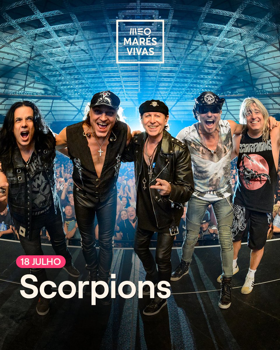 Esta é para os verdadeiros fãs de rock! Scorpions vão estar no MEO Marés Vivas! 🤩 Marca já, na tua agenda, o dia 18 de julho e garante o teu bilhete em.meo.pt/MMV_2025📷  #MEOMaresVivas #FestivalMEO #MMV25