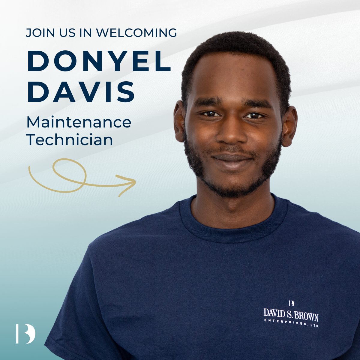 Exciting News! Please join us in welcoming Donyel Davis to the David S. Brown Enterprises team! 

Donyel joins us as a Maintenance Tech, with vast experience in property maintenance, including HVAC, electrical systems, and plumbing. 

We’re thrilled to have you on board, Donyel!