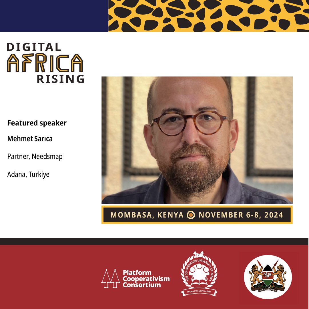 🌍 İhtiyaç Haritası’nın kurucuları arasında yer aldığı Platform Kooperatifleri Konsorsiyumu, 6-8 Kasım tarihlerinde Kenya, Mombasa’da “Dijital Afrika Yükseliyor” temalı konferansta buluşuyor. 

31 ülkeden 80 kooperatif temsilcisi, akademisyen, teknoloji yenilikçisi ve kamu