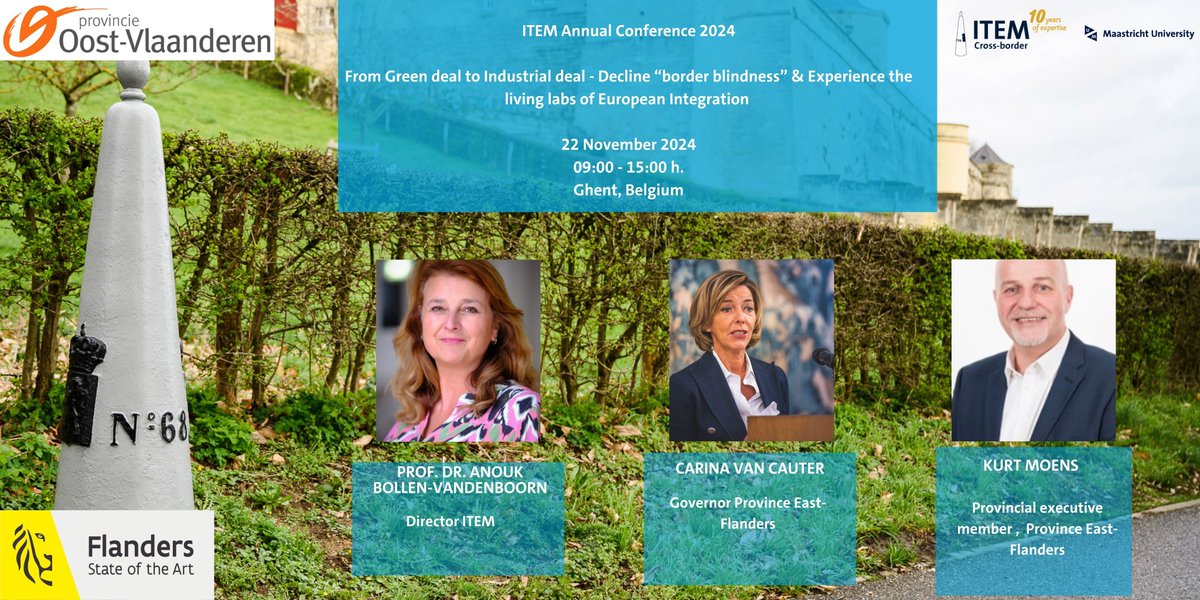 🌍 We're excited to begin introduction round of our speakers! Starting with the opening interview with Gouvernor Carina van Cauter <a href="/GouverneurOVL/">Gouverneur Carina Van Cauter</a> , Provincial Executive Member Kurt Moens and ITEM Director <a href="/BollenAnouk/">Anouk Bollen</a>
🚨 Register before 12-11-2024 bit.ly/4dEdCtJ