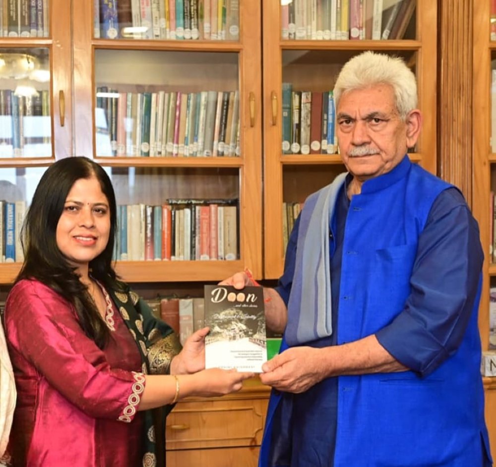 Rohini V (@rohiniv) on Twitter photo Honoured to have met the esteemed Lieutenant Governor of J&K, Mr. <a href="/manojsinha/">Manoj Sinha</a>, shared my book, “Doon – #Displacement & #Identity.”
Five short stories weave together themes of place consciousness and individual and collective identity.
#kashmiripandits #booklovers #love #loss Honoured to have met the esteemed Lieutenant Governor of J&K, Mr. <a href="/manojsinha/">Manoj Sinha</a>, shared my book, “Doon – #Displacement & #Identity.”
Five short stories weave together themes of place consciousness and individual and collective identity.
#kashmiripandits #booklovers #love #loss