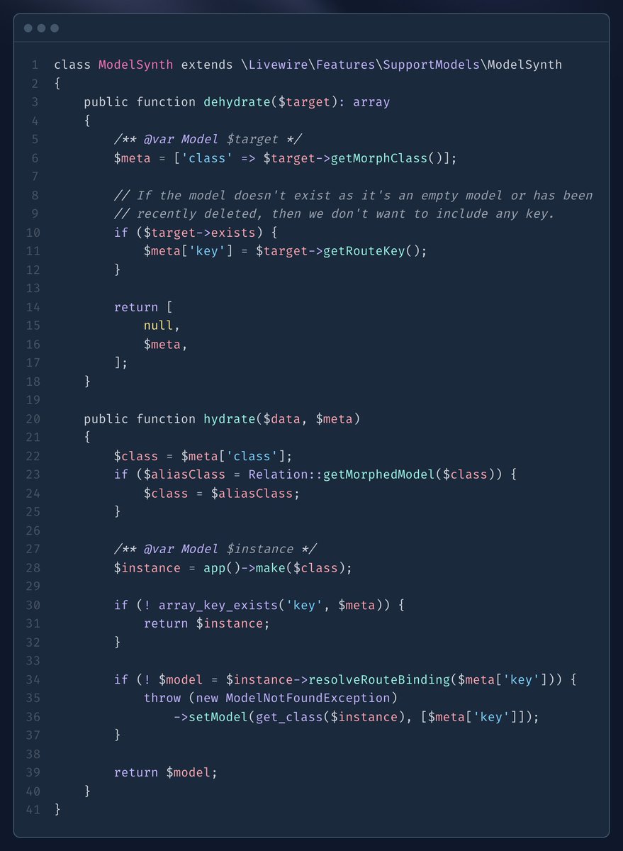 moisis_h's tweet image. Livewire exposes model IDs so I created my own Synth to use the route key which can be a slug, uuid, etc
