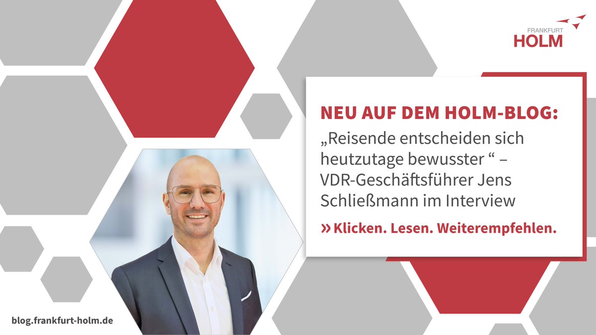 Geschäftsreisen kamen durch die Covid-19-Pandemie zum Erliegen. Darüber spricht Jens Schließmann der Geschäftsführer vom Verband Deutsches Reisemanagement im Interview auf dem „#HOLM-Blog – #Logistik und #Mobilität im Fokus“. 
 
Viel Spaß beim Lesen! blog.frankfurt-holm.de/beitrag/reisen…