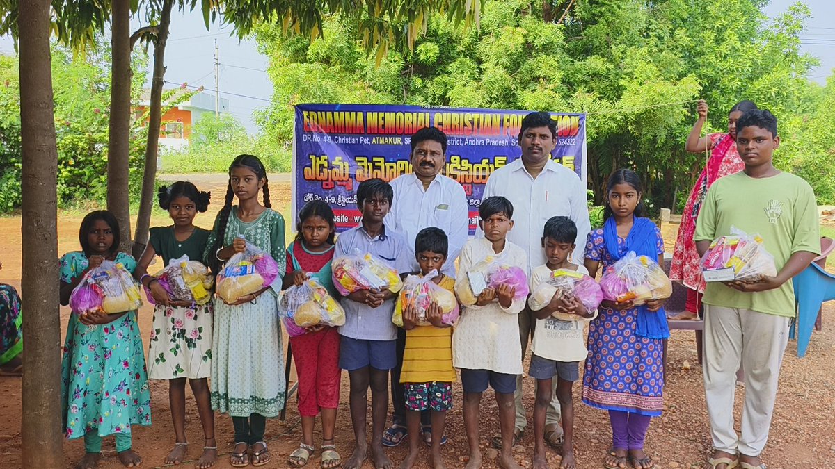 Distributed essential commodities to poor children s