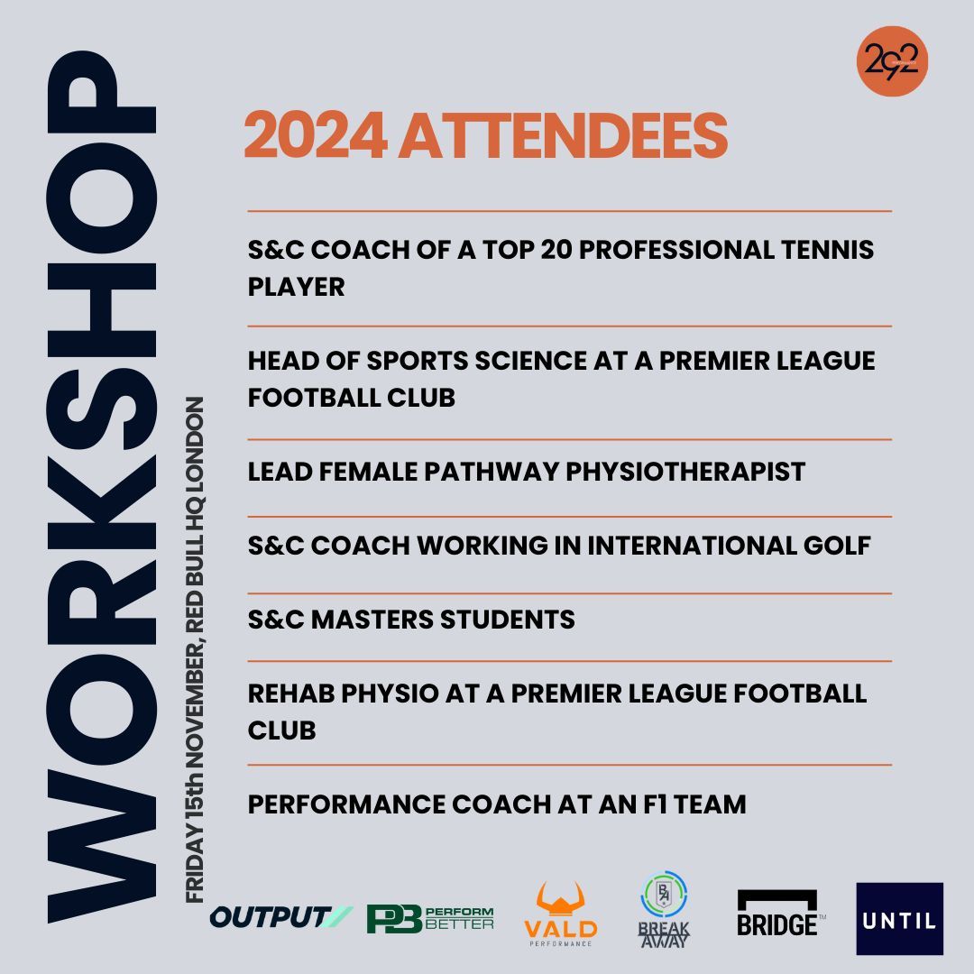 WORKSHOP 🗣️ Less than two weeks to go. Join the range of practitioners attending our Workshop as part of their CPD as an S&amp;C Coach, Physio, PT, or Rehabilitation Expert

Tickets and Information
buff.ly/3XhbfXm 

<a href="/performbetteruk/">Perform Better</a> @outputsports <a href="/ben_rosenblatt/">Dr Ben Rosenblatt</a>