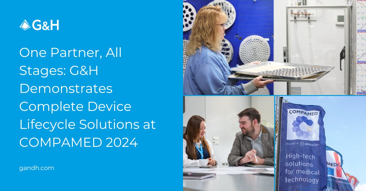 G&amp;H, a leading provider of end-to-end life sciences solutions, is set to showcase its full-service medical device &amp; production capabilities at #MEDICA &amp; #COMPAMED in Düsseldorf, Germany from Nov. 11th - 14th, 2024.

Read our full press release here: hubs.ly/Q02WXk5_0 🖱
