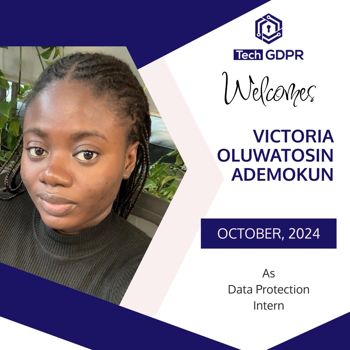 TechGDPR's tweet image. 🎉 Join us in welcoming Victoria, our new intern at TechGDPR

She’s pursuing an M.A. in International Security Management at @HWR_Berlin and holds a B. Sc. in Criminology and Security Studies from @aauainfo Nigeria. 

Welcome aboard, Victoria!
#NewHire #TechGDPR #DataProtection