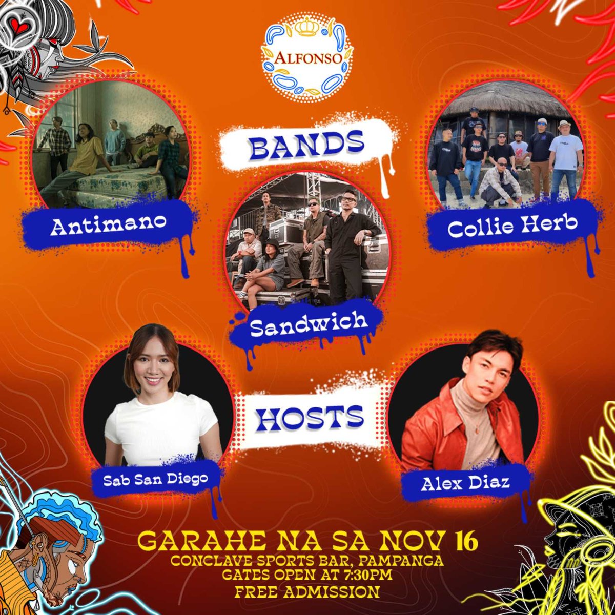 SOUPSTAR (@soupstarent) on Twitter photo Sa mga taga-Pampanga diyan! Abangan ang <a href="/subsandwich/">Sandwich</a> sa Conclave Sports Bar, Pampanga sa November 16 (Sabado)!
Free admission, sakto bagong sweldo niyan. Kitakits!!! Sa mga taga-Pampanga diyan! Abangan ang <a href="/subsandwich/">Sandwich</a> sa Conclave Sports Bar, Pampanga sa November 16 (Sabado)!
Free admission, sakto bagong sweldo niyan. Kitakits!!!