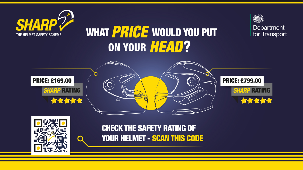 SHARP (@sharpgovuk) on Twitter photo Are you heading to <a href="/motorcyclelive/">Motorcycle Live</a> to shop for a new #motorcycle #helmet?
It’s a fact that there is no link between the price of a helmet and the protection it provides in a crash. Make your choice based on other criteria.
Be smart, talk to us first on stand 4C04 Are you heading to <a href="/motorcyclelive/">Motorcycle Live</a> to shop for a new #motorcycle #helmet?
It’s a fact that there is no link between the price of a helmet and the protection it provides in a crash. Make your choice based on other criteria.
Be smart, talk to us first on stand 4C04