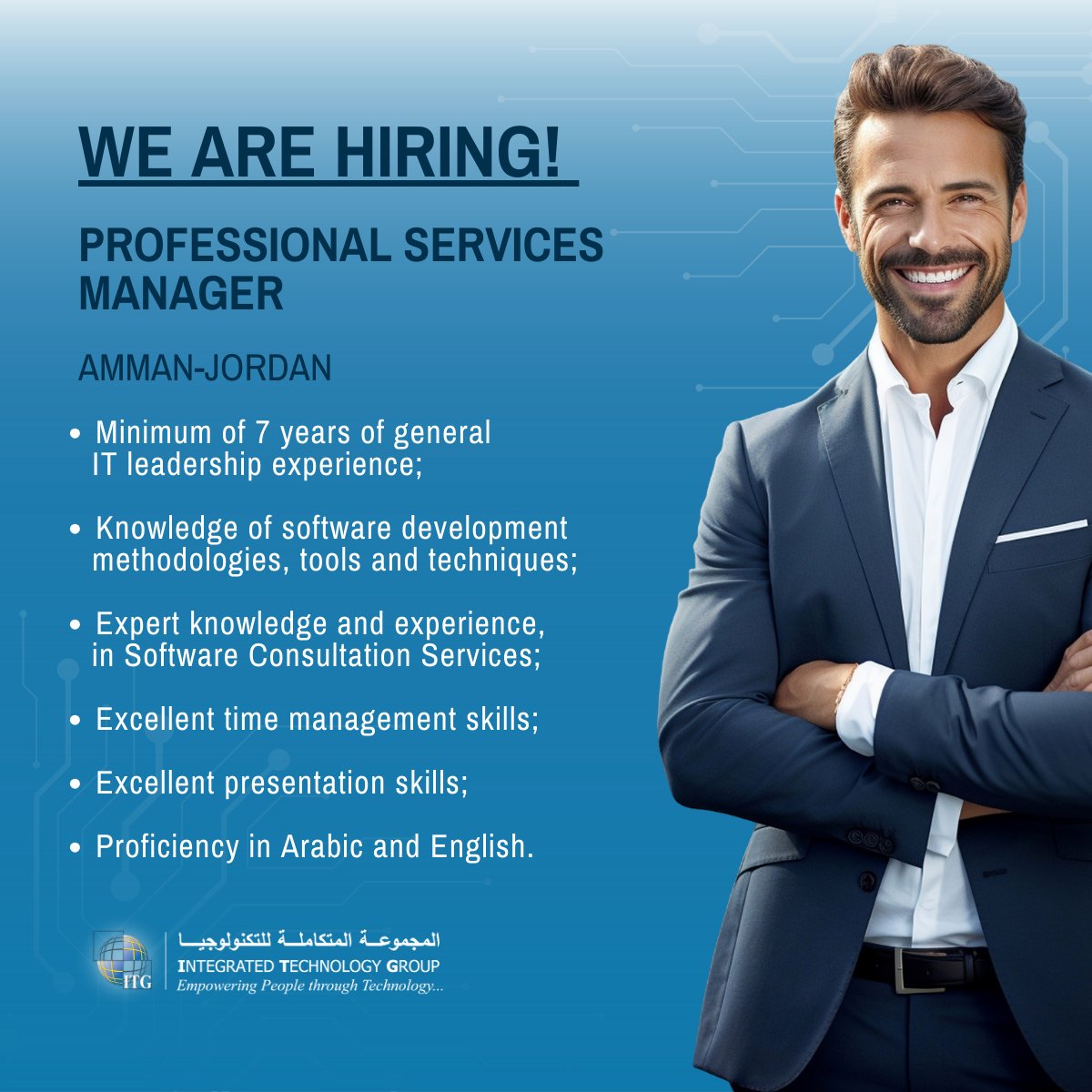 ITG_Solutions's tweet image. Are you a proactive leader with a passion for technology?
Apply now and make an impact: itgsolutions.com/professional-s…