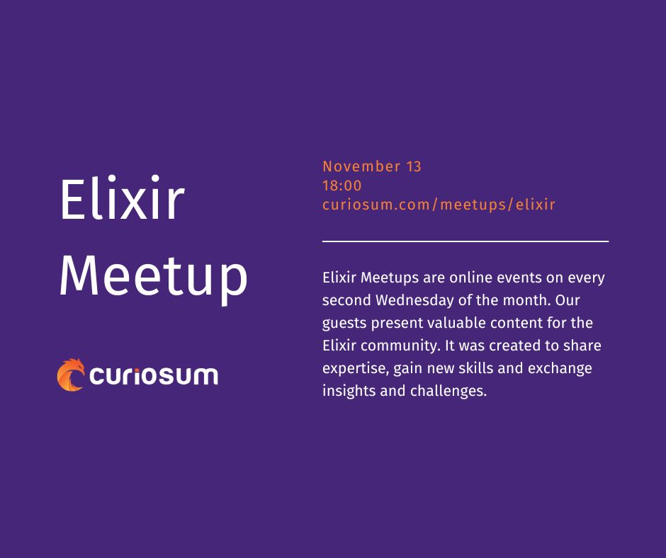 curiosum_dev's tweet image. Do you know you can join our Elixir Meetups not only as a participant, but also the presenter? 😉
Next Wednesday you can be with us as always at 18:00.
➡ Sign up for the next edition: curiosum.com/meetups/elixir
#myelixirstatus #elixirmeetup #elixir