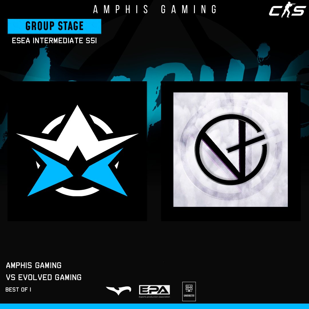 Tänään lähes pakkovoiton paikka!

🏆ESEA Intermediate S51
🆚@evolvedgamingfr
📺twitch.tv/amphisgg
🎙️<a href="/EZ_J0N1Z/">J0N1Z</a> &amp; <a href="/AleksiSaarimaki/">Diskela</a> 

Viikonloppuisen myrsky on aiheuttanut tuhoa myös Amphis-yhteisöön ja jatkuneen sähkökatkon takia tänään aadun tilalla pelaa joukkueen valmentaja